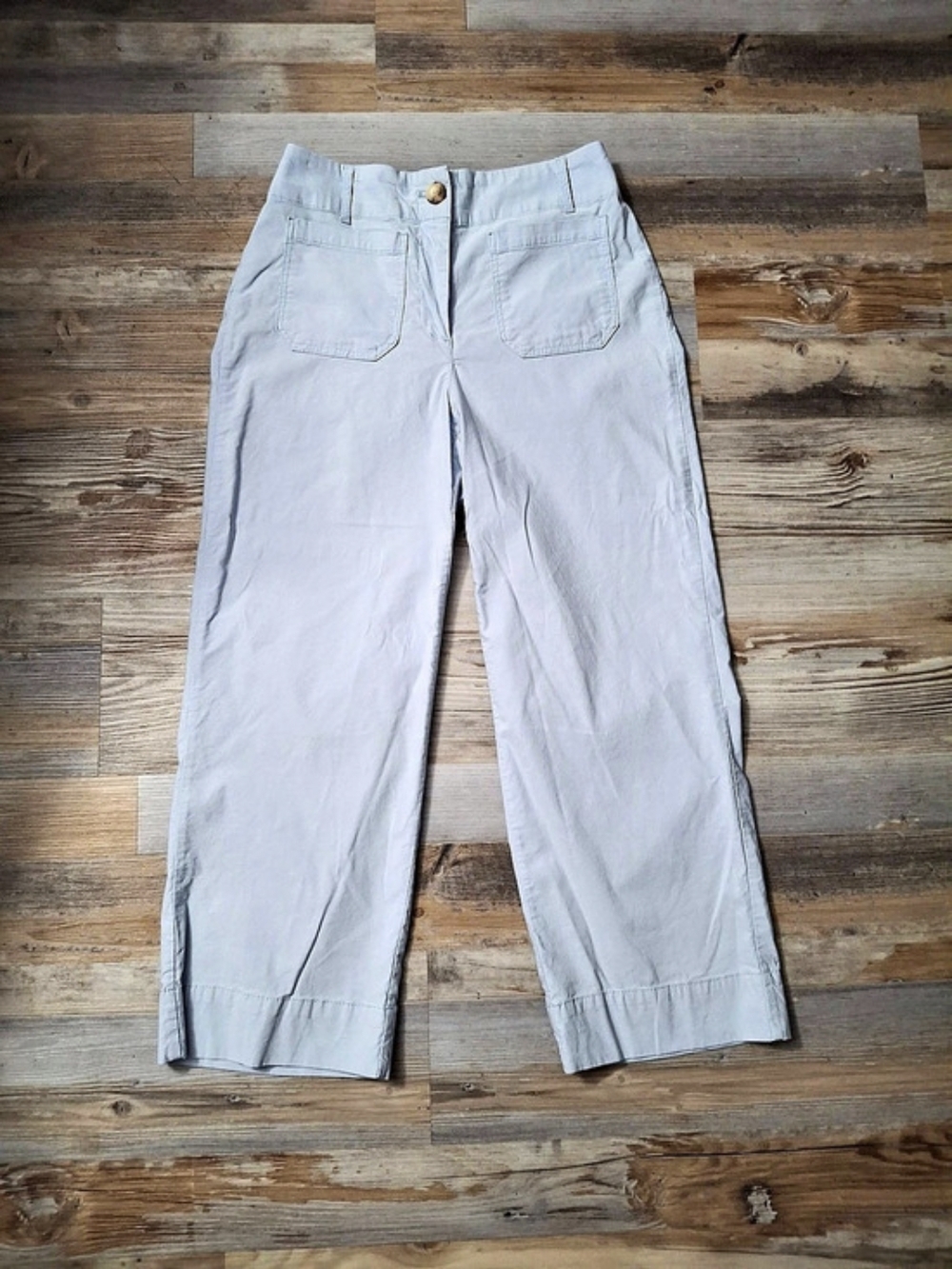 Nicole Miller New York Cropped Wide Leg Pants in Blue Size 6